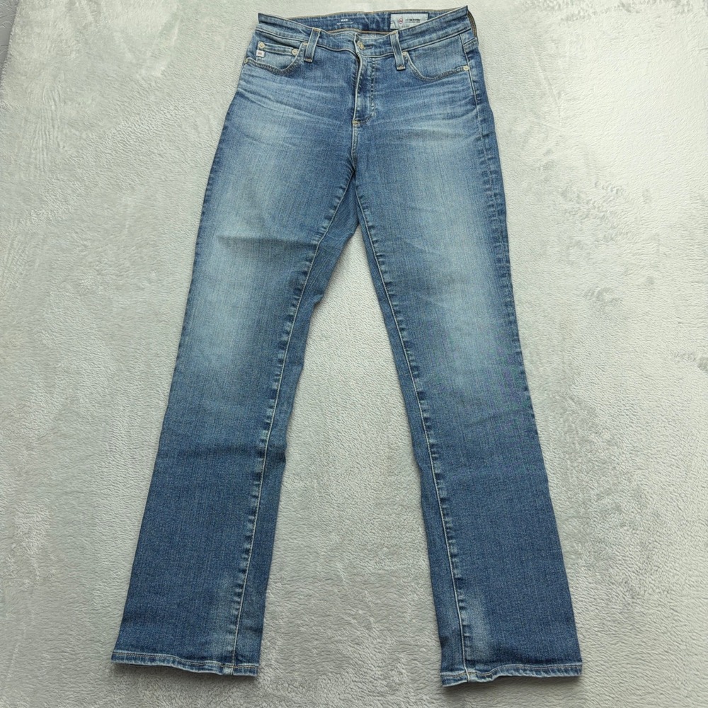 AG Jeans Mari Womens 29 Blue High Rise Straight Leg Denim Slim Fit Wash